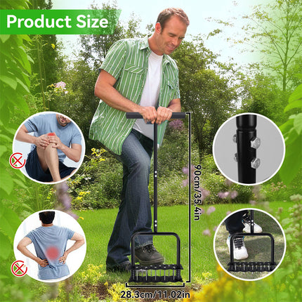 Manual Lawn Aerator, Heavy Duty Lawn Aerator Tool with Spikes – image 6