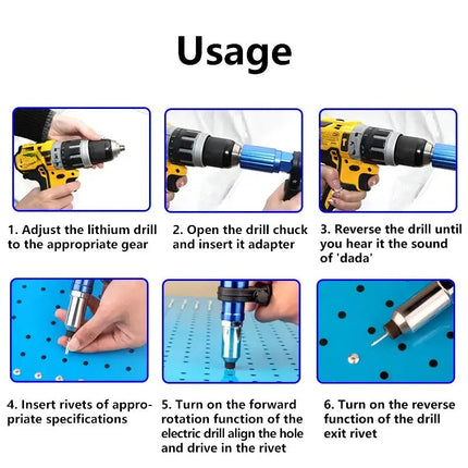 Rivet Gun Power Drill Adapter, Riveting Tool – image 6