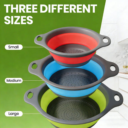 Collapsible Kitchen Strainer Set of 3, Food Strainer – image 8