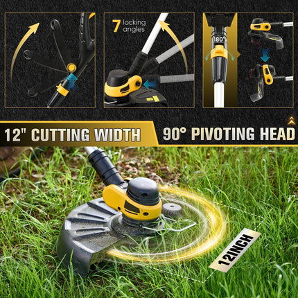 Electric Weed Eater Cordless, 2 in 1 Cordless String Trimmer and Lawn Edger – image 11