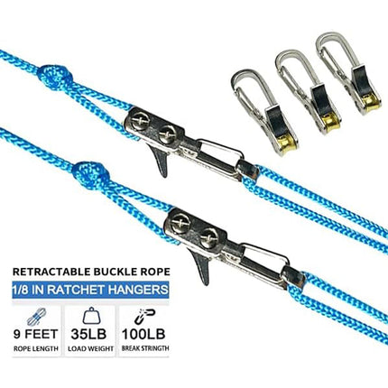 Rope Roller Tool Retractable, Rope Ratchet Tensioner for Cargo Tie Down and Tent Lines
