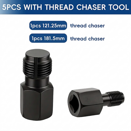 O2 Sensor Socket Set, 5 Piece Oxygen Sensor Socket Set with Thread Chaser