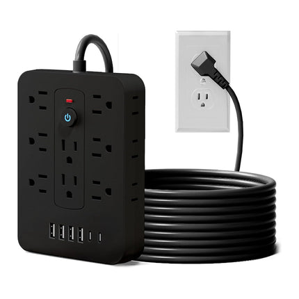 Surge Protector Power Strip with USB C, 20 Outlet Power Strip with 4 USB Ports, Wall Mountable Power Bar for Home Office