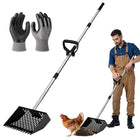 Dog Poop Scooper with Long Handle, 3 in 1 Metal Poop Scooper and Rake for Chicken Coop