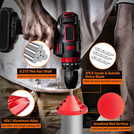 Deburring Tool 2 in 1, PVC Pipe Reamer Drill Attachment
