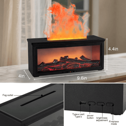 Essential Oil Diffuser with 3D Flame Effect, Cool Mist Humidifier with 7 LED Colors – image 7