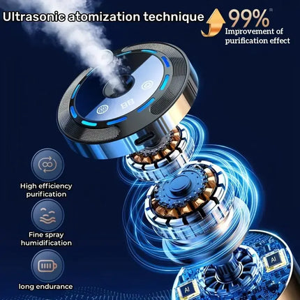 Aromatherapy Diffuser, Car Ambient Light with RGB starry sky