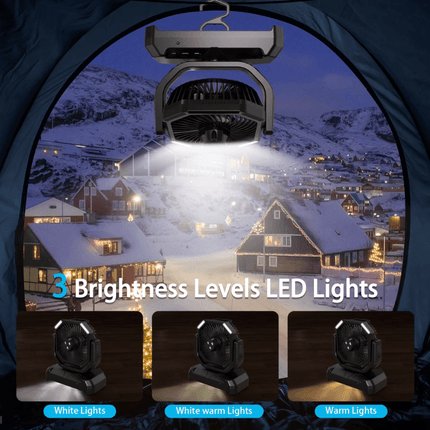 Rechargeable Fan with LED Light, Battery Powered Fan for Camping with Remote – image 7