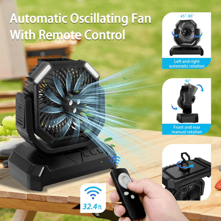 Portable Misting Fan for Outdoor, Battery Powered Fan for Camping with Remote – image 8