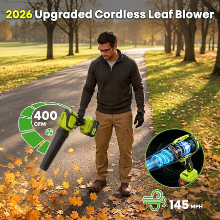 Cordless Leaf Blower Vacuum 2 in 1 with 40000 RPM Motor, Lightweight Leaf Vacuum for Yard