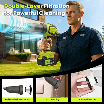 Cordless Leaf Blower Vacuum 2 in 1 with 40000 RPM Motor, Lightweight Leaf Vacuum for Yard – image 5