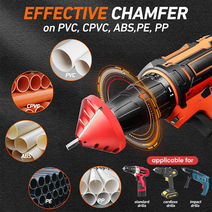 Deburring Tool 2 in 1, PVC Pipe Reamer Drill Attachment – image 9