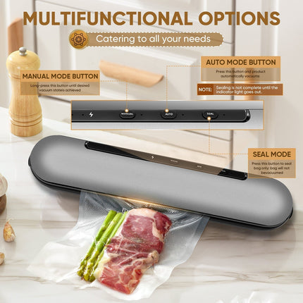 Vacuum Sealer Machine with Bag Cutter, Food Vacuum Sealer for Meat