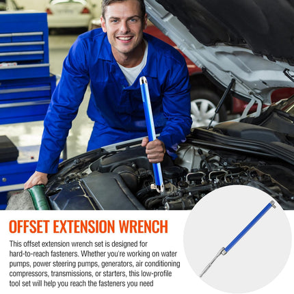 Offset Extension Wrench 3/8 Inch with 3 Socket Adapters, Socket Extension for Tight Space – image 7