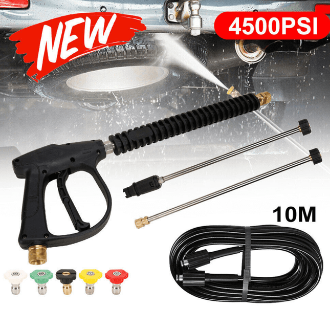 4500 PSI Pressure Washer Gun, Power Washer Hose with Extension Wand, Pressure Washer Nozzle Tips for Car Wash