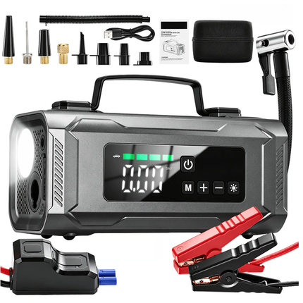 Portable Jump Starter with Tire Inflator and Air Blower, Jump Box, Portable Air Compressor for Cars