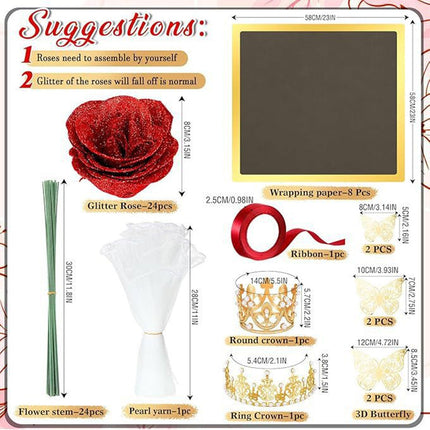 Glitter Rose Bouquet Gift Set, Anniversary Gift for Women – image 13