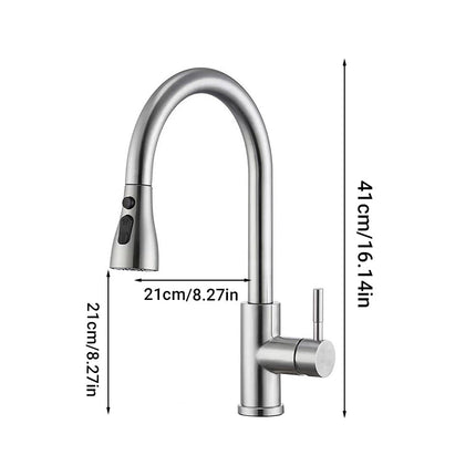 Kitchen Faucet with Sprayer, Stainless Steel Kitchen Sink Faucet with 360 Swivel Gooseneck – image 14