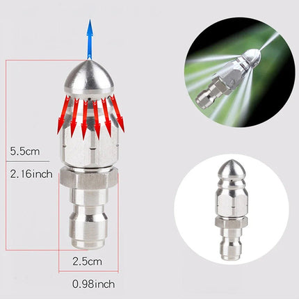 High Pressure Nozzle for Pipe Cleaning, Stainless Steel Drain Cleaning Nozzle – image 11