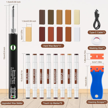 Laminate Wood Floor Repair Kit, Wood Floor Scratch Repair Wax and Markers – image 7