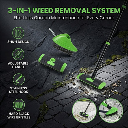 Steel Wire Brush Set, 3 in 1 Weed Brush and Weed Puller Tool – image 8