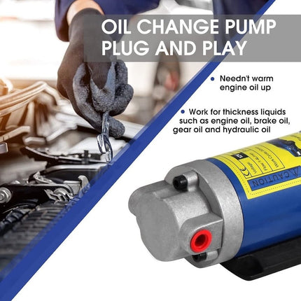 Oil Transfer Pump, Portable Oil Extractor with Battery Clips and Transparent Hoses – image 5