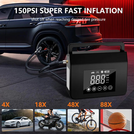 Portable Jump Starter with Air Compressor, 2500A Car Battery Jump Starter with 150 PSI Tire Inflator and Power Bank – image 6