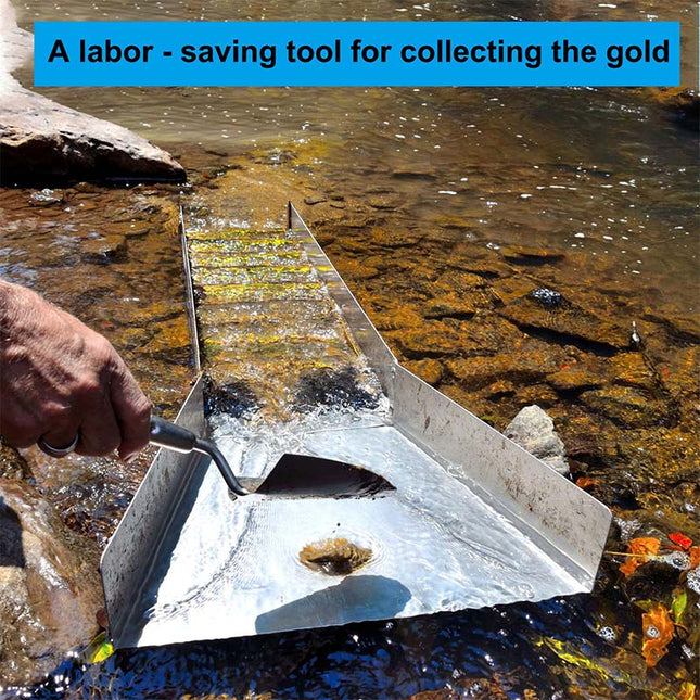 Folding Sluice Box Gold Panning Kit, Gold Panning Equipment with Multi Layer Riffles, Portable Gold Sluice for River_01