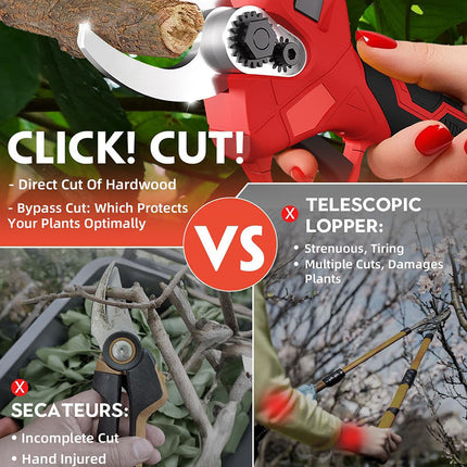 Electric Pruning Shears, Cordless Bypass Pruners with Brushless Motor, Garden Shears and Branch Cutter with LED – image 6