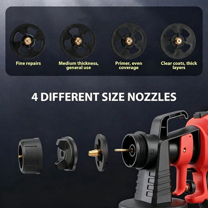 Electric Paint Sprayers, Handheld Spray Paint Gun with 4 Nozzles – image 4