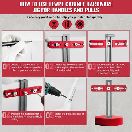 Cabinet Hardware Jig, Cabinet Pull Template for Drawer Knobs – image 6