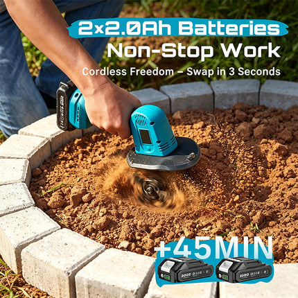 Electric Garden Tiller Cultivator, Hand Tiller Cordless with 2 Batteries – image 4