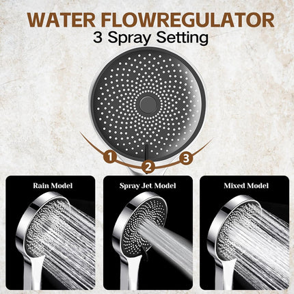 High Pressure Shower Head with Handheld, Shower Kit with 3 Spray Modes