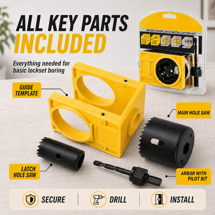 Door Lock Installation Kit, Door Knob Installation Kit with Hole Saws