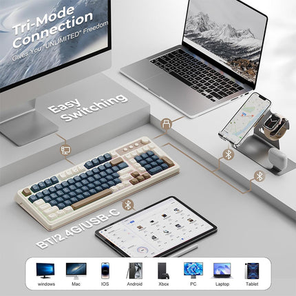 Wireless Gaming Keyboard, Bluetooth Computer Keyboard with Knob and Display – image 6