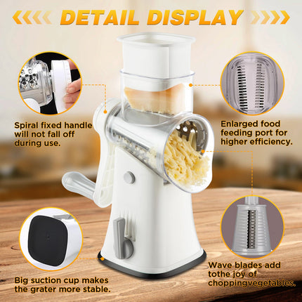 Rotary Cheese Grater Shredder with 5 Blades, Vegetable Slicer and Shredder – image 5