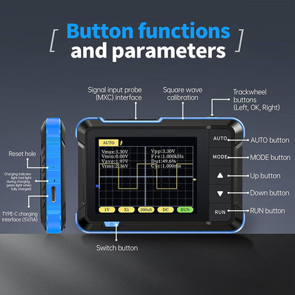 Handheld Digital Oscilloscope, Pocket Oscilloscope with Rechargeable Battery – image 5
