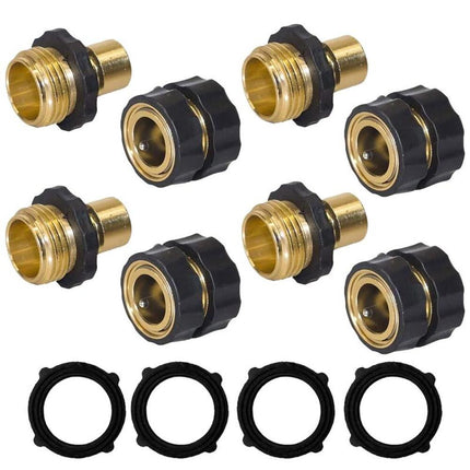 Garden Hose Quick Connector 3/4 Inch, Aluminum Water Hose Quick Connect Fittings, Male and Female Hose Connector Set