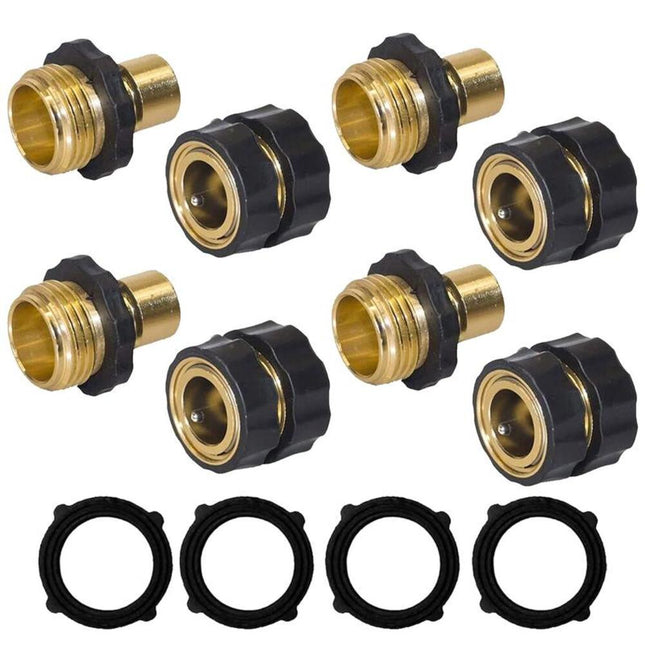 Garden Hose Quick Connector 3/4 Inch, Aluminum Water Hose Quick Connect Fittings, Male and Female Hose Connector Set_00