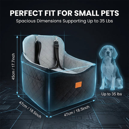 Dog Car Seats for Back Seat, Dog Travel Kennel with Side Zipper – image 15