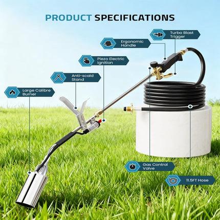 Propane Torch Weed Burner with Piezo Ignition, MAPP Gas Torch for Ice and Snow Melting – image 5