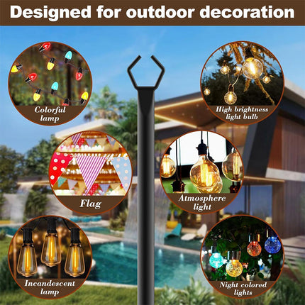String Light Poles for Outdoor Patio, Adjustable Outdoor Light Poles for Backyard – image 4