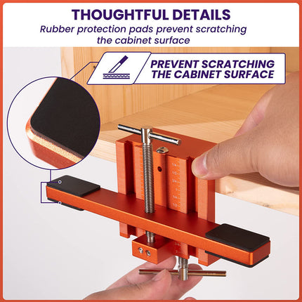 Cabinet Door Mounting Jig, Door Installation Tool with Clamp
