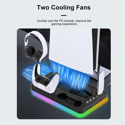 PS5 Cooling Stand with Controller Charger, PS5 Controller Charging Dock with Cooling Fan – image 5
