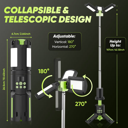 Rechargeable Camping Lantern with Telescopic Stand, RGB Emergency Light with SOS Mode – image 5