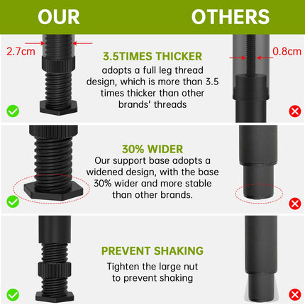 Adjustable Bed Support Legs 6 Pack, Heavy Duty Bed Frame Parts for 620 lbs – image 5