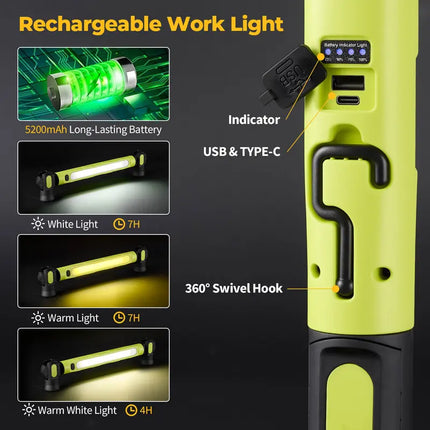 Rechargeable LED Work Light, Portable Work Light for Garage and Under Hood – image 7