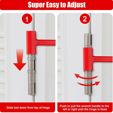 Door Hinge Adjuster Tool, Door Hinge Repair Kit with 4 Wrenches
