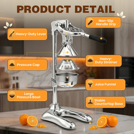 Juice Press Manual Juicer, Hand Press Citrus Juicer – image 5