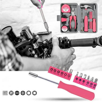 Household Tool Set with Storage Box, Pink Tool Set – image 4